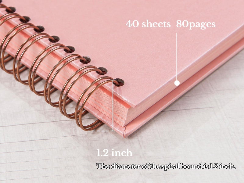 potricher 10 x 10 Inch DIY Scrapbook Photo Album 80 Pages Thick Kraft Blank Pink Paper Memory Book for Wedding and Anniversary Family (Pink, 10 Inch) - Image 4